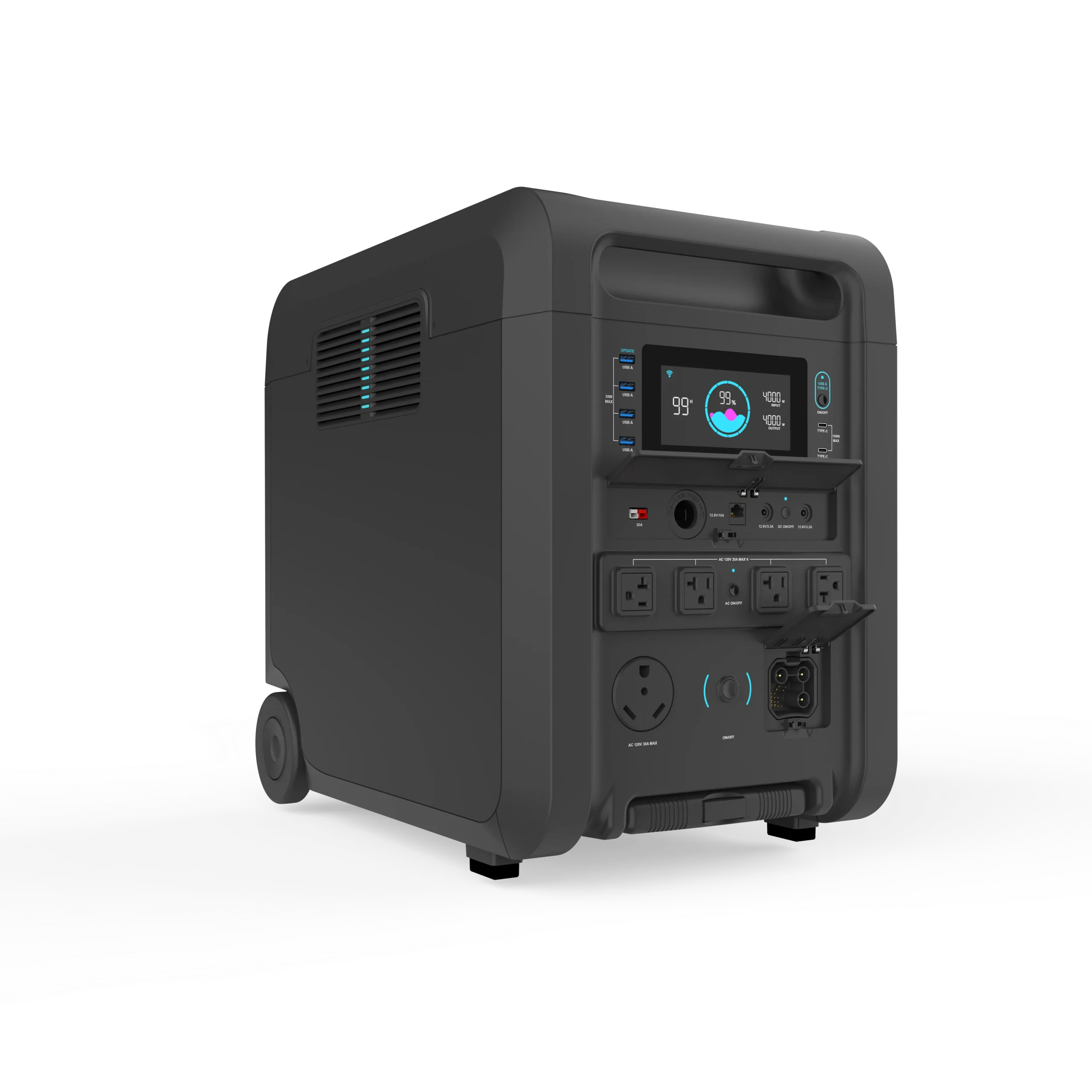 T4 - 4200W Solar Startseite & Geschäft Tragbare Powerstation – Bild 6